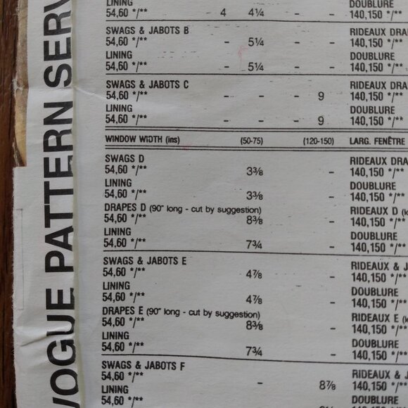 Vintage Vogue 2670 Curtains Sewing Pattern Swags Jabots UNCUT - Picture 11 of 16